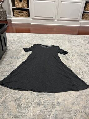 LOFT Charcoal Gray A-Line Knit Dress